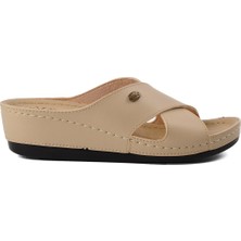 Bento Ayakmod Bento 15.032 Bej Kadın Dolgu Topuk Terlik