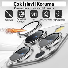 Ason Plus Ally iPhone 14 Pro-14 Pro Max 3D Metal Çerçeveli Kamera Lens Koruyucu