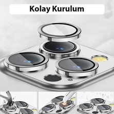 Ason Plus Ally iPhone 14 Pro-14 Pro Max 3D Metal Çerçeveli Kamera Lens Koruyucu