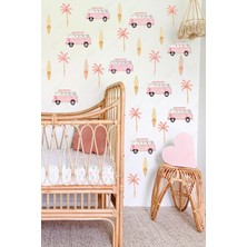 Msticker Soft Pembe Renklerde Çocuk Bebek Odası Sticker Seti - Pembe Rüya Sticker Seti