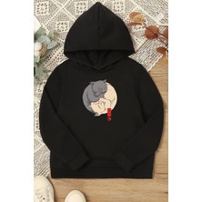 Trendypassion Çocuk Yin Yang Cats Baskılı Sweatshirt