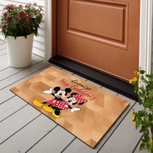 Vagonik Desenli Dijital Baskılı 40X70CM Dekoratif Çok Amaçlı Iç ve Dış Kapı Paspası