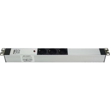  19" 1u  3 Way Schuko Type (DIN49440) Socket Power Indıcator Lıght, 3x1,5 Mm² Nymhy Cable, DIN49441 Plug Alumınıum Profıle Frame  Pdu