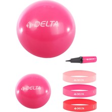 Delta 85 Cm-25 cm Pilates Topu 3'lü Squat Bandı Egzersiz Direnç Lastiği Pilates Topu Pompası Seti