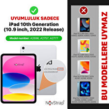 NovStrap Apple İpad 10. Nesil 10.9 2022 Uyumlu Nano Esnek Cam Ekran Koruyucu A2696 A2557 A2777