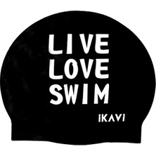 Ikavi Liveloveswim Baskılı Silikon Bone (Siyah)