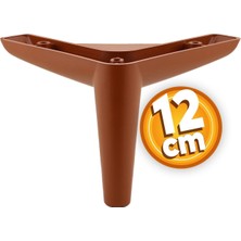 Badem10 Piko Lüks Mobilya Kanepe Sehpa Tv Ünitesi Koltuk Ayağı 12 cm Kahverengi Baza Ayakları