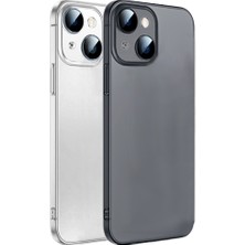 Ally iPhone 14 6.1inch Frosted Glass Şeffaf Kamera Korumalı Kılıf