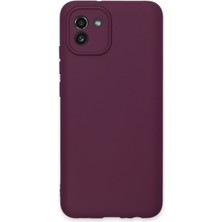 Happycase Samsung Galaxy A03 Kılıf First Silikon - Mürdüm