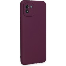 Happycase Samsung Galaxy A03 Kılıf First Silikon - Mürdüm