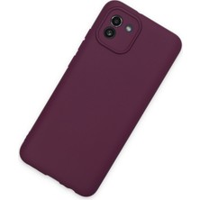 Happycase Samsung Galaxy A03 Kılıf First Silikon - Mürdüm