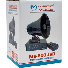 Strongart Magıcvoıce MV-800 USB Kayıt Siren Mini Pazarcı Anfi Seti Mıknatıslı  (Anfi+Hoparlör+Mikrofon)