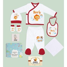 Bk Kids Kişiye Özel Kırmızı Hastane Çıkışı, Anne-Bebek Günlüğü, Yeni Doğan Bebek Giyim Hediyesi, 9 Parça Bebek Hediye Seti-4