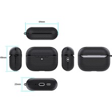 Fibaks Airpods Pro 2. Nesil Kilifi Hoparlör ve Mikrofon Delikli Bal Peteği Desenli Askı Aparatlı Kir Tutmaz Esnek Silikon Kulaklık Kılıf