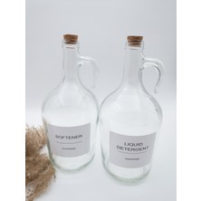 Zeze Desing Dekoratif Mantar Kapaklı Softener ve Liquid Detergent Şişesi 1500 Ml(1.5 Litre)