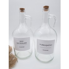 Zeze Desing Dekoratif Mantar Kapaklı Yumuşatıcı ve Sıvı Deterjan Şişesi 1500 Ml(1.5 Litre)