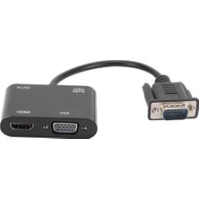 Love Joys VGA - Hdmı+Vga Dönüştürücü Taşınabilir Veri Iletim Adaptör Kablosu Desteği Ses/video Senkronizasyonu(Yurt Dışından)