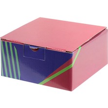 Izıvo Renkli-Desenli Kilitli Kargo Kutusu 13,5 x 13,5 x 6,5 cm 100 Adet Bordo-Lacivert-Yeşil