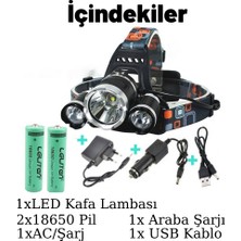 Dailylink USB Şarj Edilebilir 3 LED Kamp Kafa Lambası El Feneri