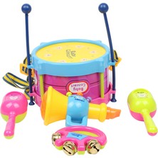 Yedi Parçalı Mutlu Müzik Aleti Kombinasyonu Seti Bel Davul Çıngıraklı Oyuncak Çocuk Kum Çekiç Tokat Davul Anne ve Bebek Toptan