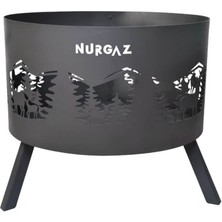 Nurgaz Orman Şöminesi Geyik Desen