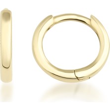 Kairos Jewelry 14 Ayar Altın Minimal Sade Halka Küpe KRS-K17-14GE