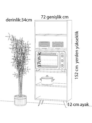 Yaman Dekorasyon Luna Mikrodalga Dolabı Beyaz