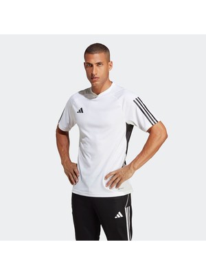 adidas Erkek Futbol T-Shirt TIRO23 C Jsy IC4565 Beyaz - Siyah Nefes Alabilir Kumaş ile Şık Tasarım