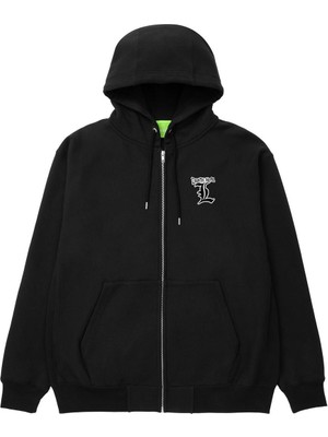 Touz Moda  Death Note Oversize Fermuarlı Siyah Unisex Kapüşonlu Hırka