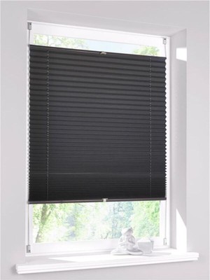Plise Katlanır Cam Balkon Perdesi - Ofis Perdesi - Ev Perdesi Antrasit Gri Plise Perde