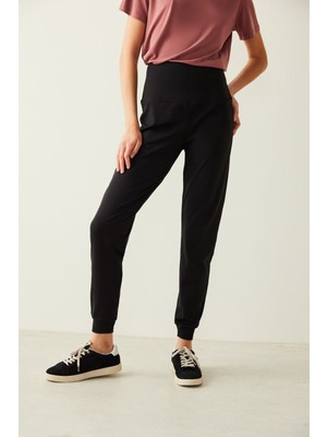 Siyah Yüksek Bel Miracle Jogger Pantolon