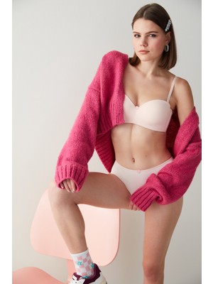 Penti Lotus Colours Kadın Sütyen 90B Pembe Renkli Dantel Detaylı Konforlu Tasarım