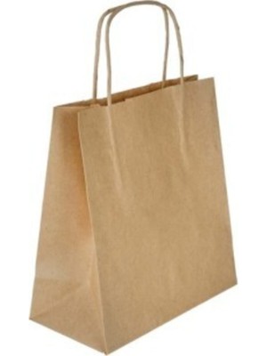 Ecen Plast 20 Adet Kağıt Poşet Çanta 18x8x24 cm Sağlam Kraft Materyal Özellikleriyle