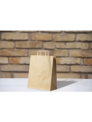 Ecen Plast Kağıt Saplı Karton Çanta 28X16X28 -25 Adet