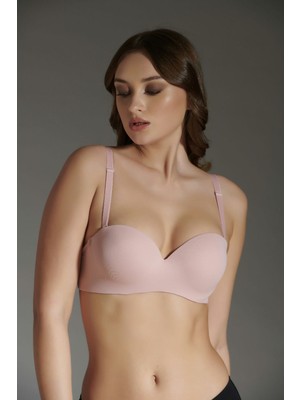 C&city Desteksiz Lazer Soft Kap Tulum Straplez Sütyen C16020 Pudra