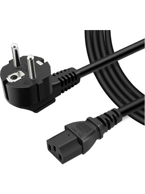 Wozlo C13 Power Kablo Kasa Monitör Ekran Power Güç Kablosu - Kısa Standart Power Kablosu - 1 mt