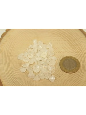 Yaşam Tohumu Delikli Kristal Kuvars Taşı Buzlu Renk Mini Boy 50 Adet