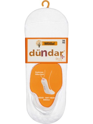 Dündar 6913 Dündar Bayan Modal Silikonlu Babet 6 Lı Beyaz