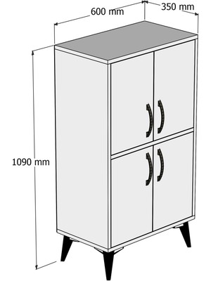 Tanmob Küçük Boy Çok Amaçlı Dolap Çam Hazeran Kapaklı - MDL0204