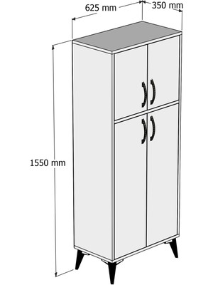 Tanmob Büyük Boy Çok Amaçlı Dolap Çam Hazeran Kapaklı - MDL0104
