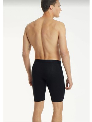 Tutku Elit 1253 Erkek Elestan Uzun Boxer 12 Li Siyah