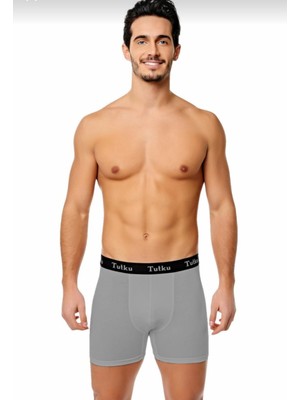 Tutku 0400 Erkek Elestan Spor Boxer Gri 6 Lı