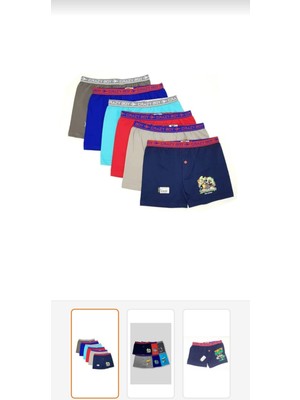 Tutku 0253 Desenli Erkek Çocuk Likralı Boxer Şort 6 Lı