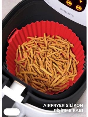 HYD Airfryer Silikon Pişirme Kabı 20X5 cm Bpa Içermez Hava Fritözü Kalıbı Gıdaya Uygun