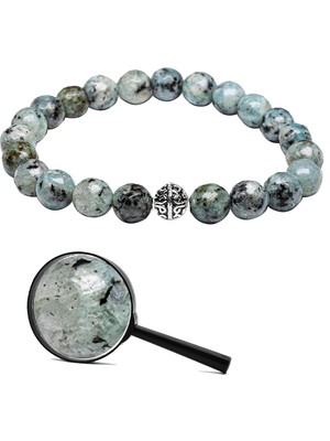 Tesbih Atölyesi Sertifikalı Gümüş Aparatlı Fasetli Açık Mavi Doğal Kuvars Taşı Bileklik