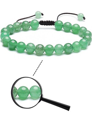 Tesbih Atölyesi Sertifikalı Doğal Aventurin Taşı Doğal Taş Bileklik