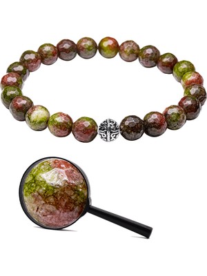 Tesbih Atölyesi Sertifikalı Gümüş Aparatlı Fasetli Doğal Hint Akik Taşı Bileklik