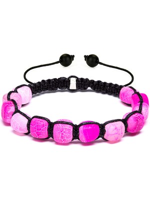 Tesbih Atölyesi Sertifikalı Yüksek Kalite Doğal Pembe Akik Taşı Bileklik