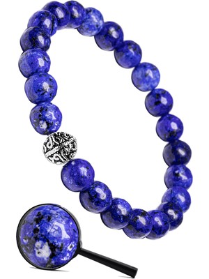 Tesbih Atölyesi Sertifikalı Gümüş Aparatlı Fasetli Doğal Lapis Lazuli Taşı Bileklik