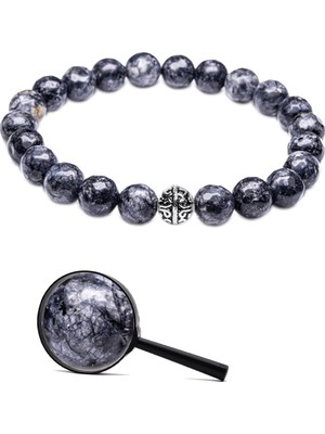 Tesbih Atölyesi Sertifikalı Gümüş Aparatlı Fasetli Doğal Iyolit Doğal Taş Bileklik